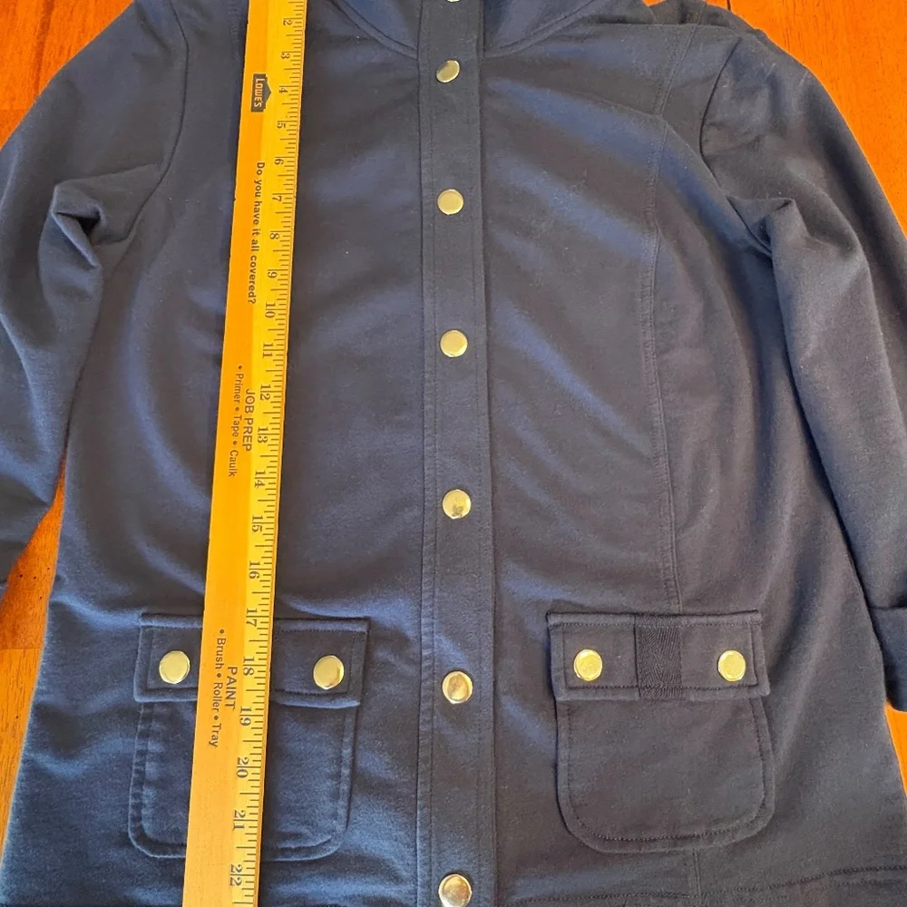 Karen Scott Sport Blazer Jacket Navy Blue Snap Button Front Size S